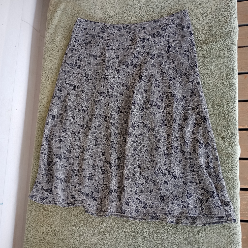 Vintage Rare 90s express floral lace print chiffon mini skater skirt medium